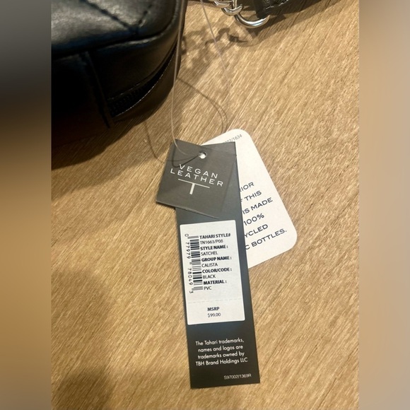 NWT Tahari Black Satchel Calista Bag - Picture 3 of 3